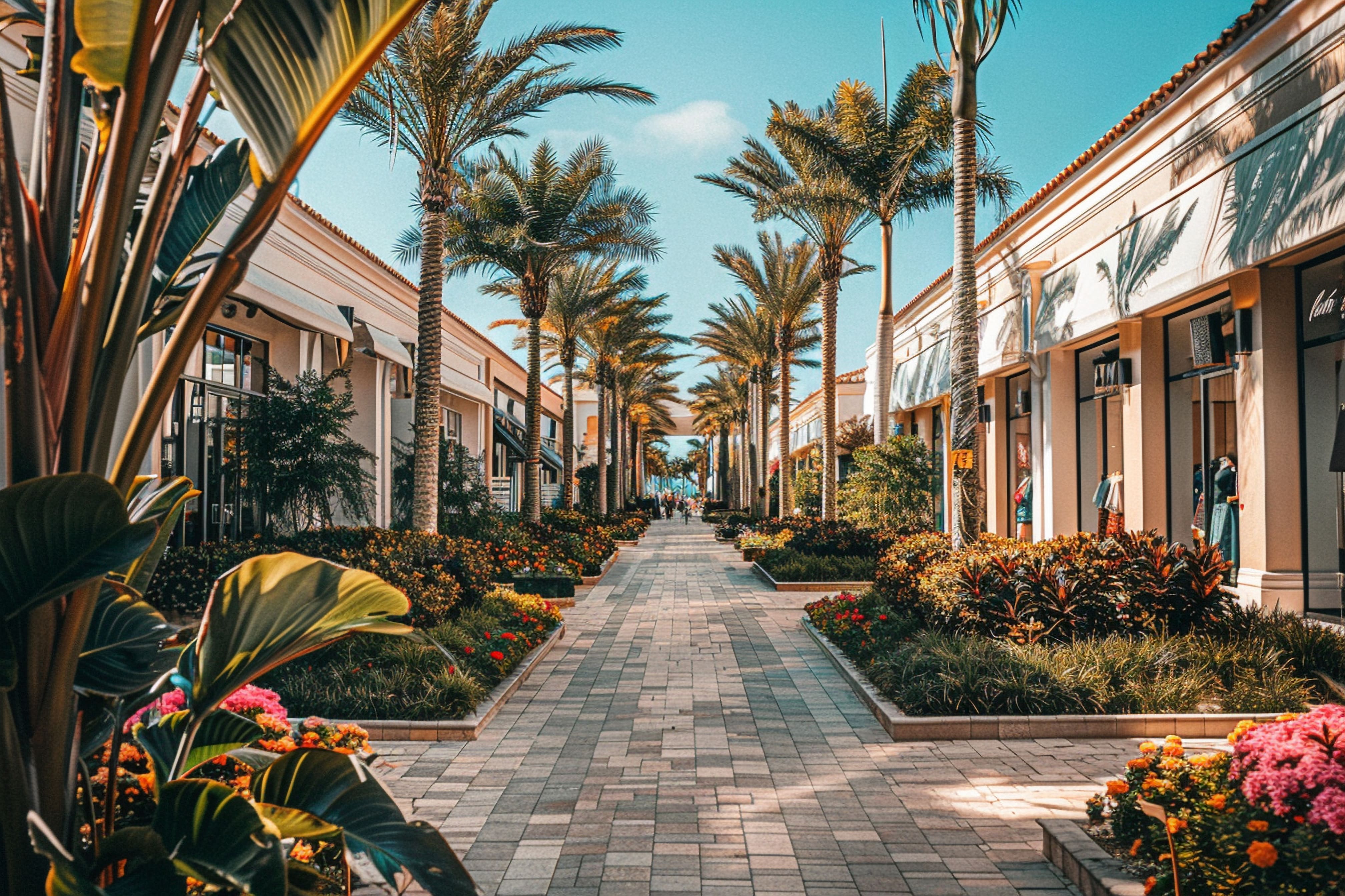 Palm-lined luxury boulevard in Gueliz, Marrakech — the neighbourhood most popular with expats and international residents