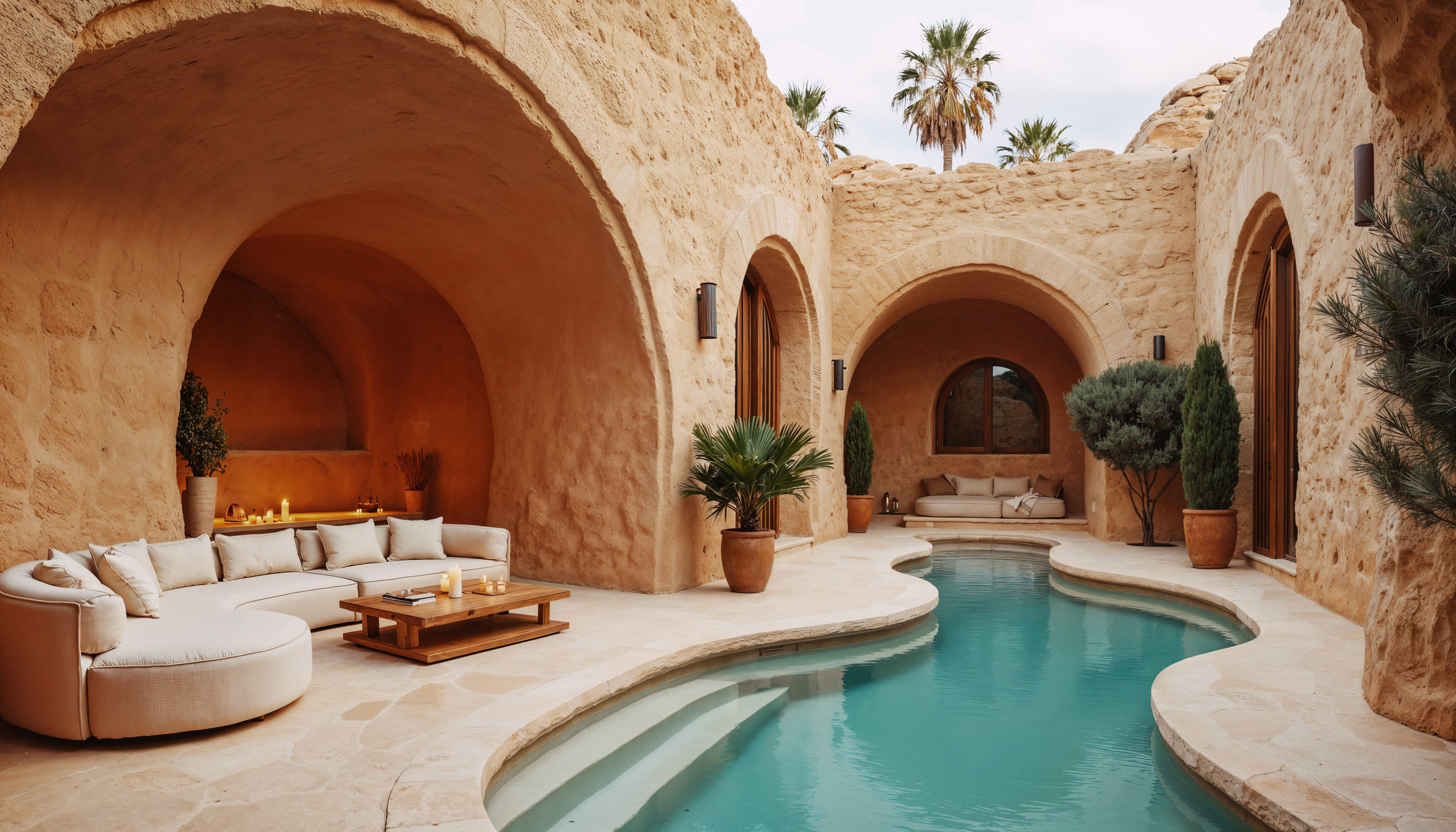 Luxury Marrakech villa with private pool and stone arches — ideal for Airbnb short-term rental investment